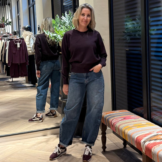 With Black Trui Margot Aubergine - Peet kleding