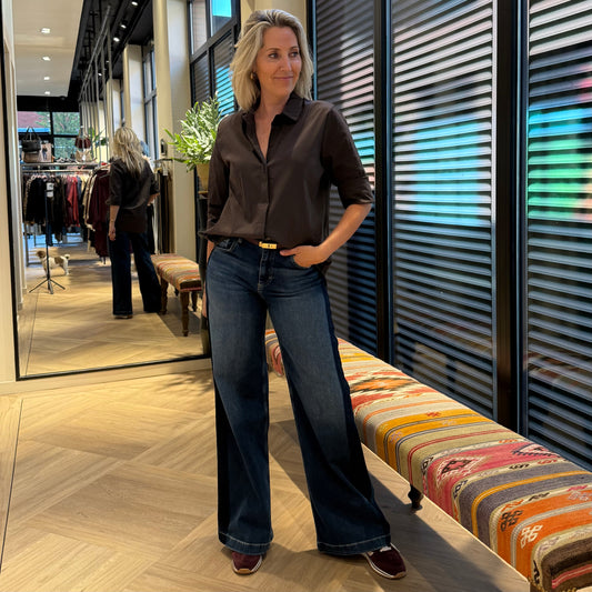 Basic Blouse Lisa Donkerbruin - Peet kleding