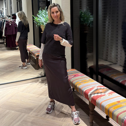 Ichi Top Cody Lurex Bruin - Peet kleding