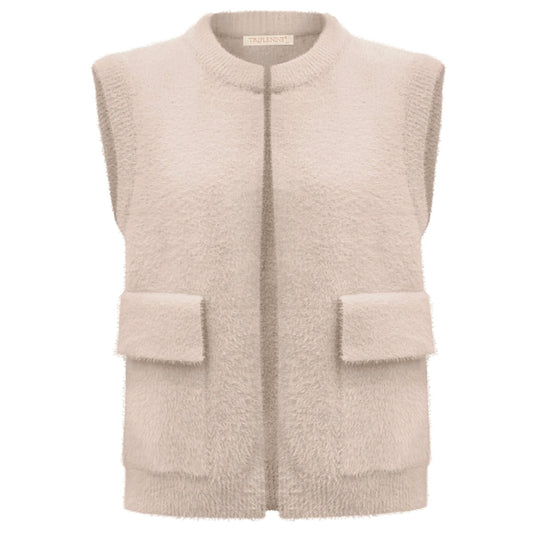 Triple Nine - Fluffy Gilet Inky Beige - 9001 - Peet kleding