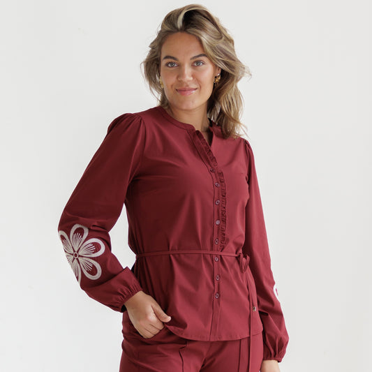 Triple Nine - Travel Blouse Simone Bordeaux - 5923 - Peet kleding