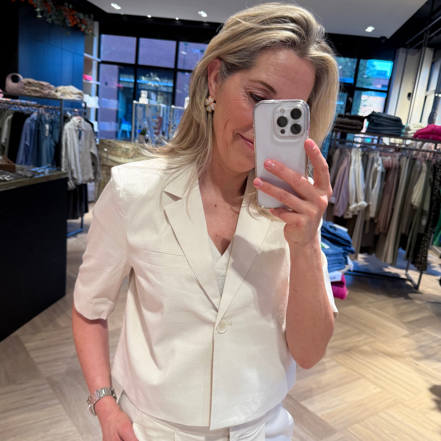 Ichi Blazer Wallis Ecru - Peet kleding