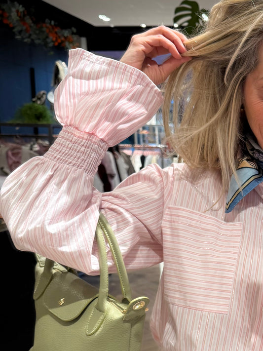 Azzurro Blouse Streep Roze - Peet kleding