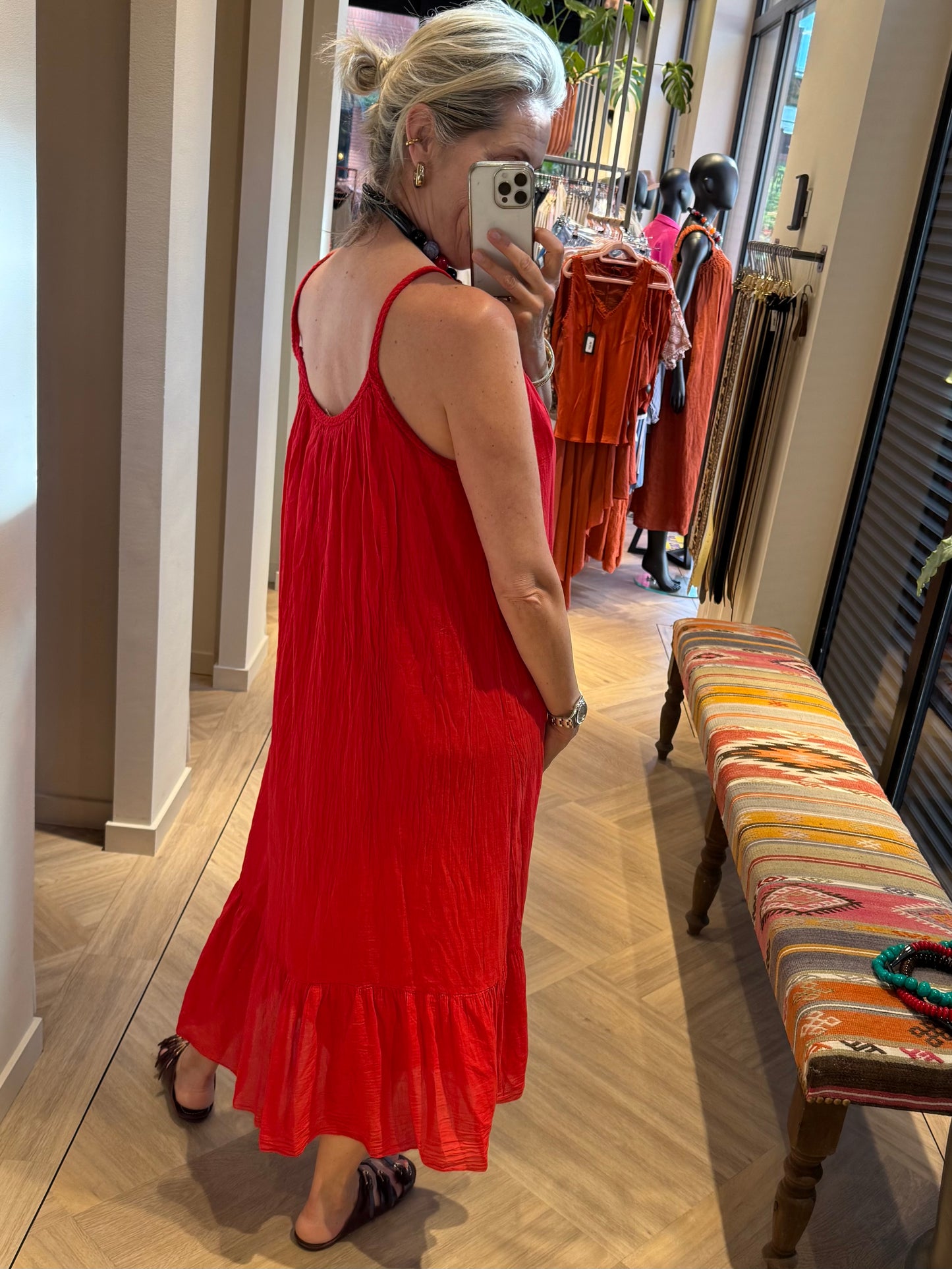 Jurk Charmaine Silky rood - Peet kleding