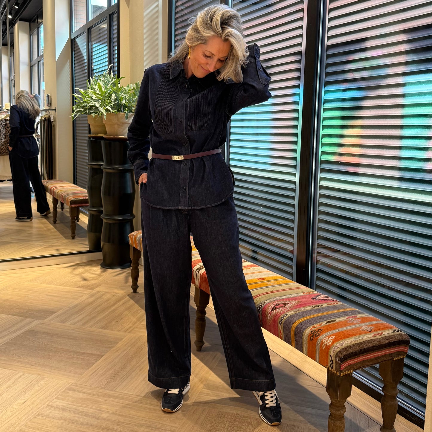With Black Odette Denim Shirt - Peet kleding