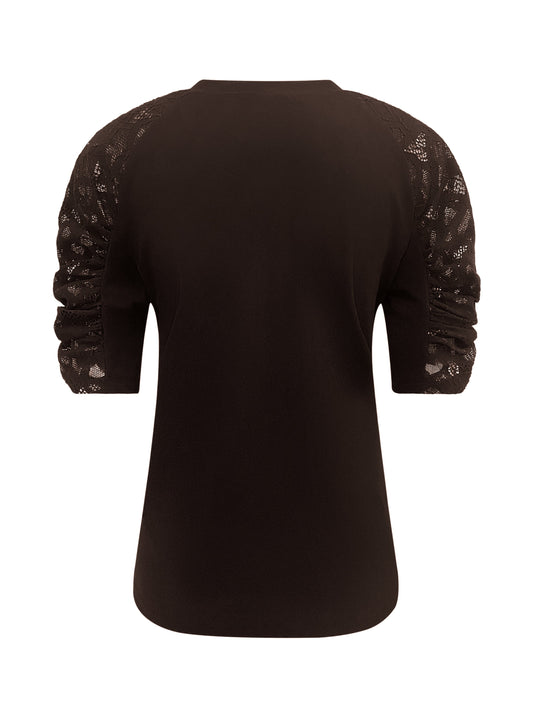 Triple Nine Travel Top Ruth Donkerbruin - 6949 - Peet kleding
