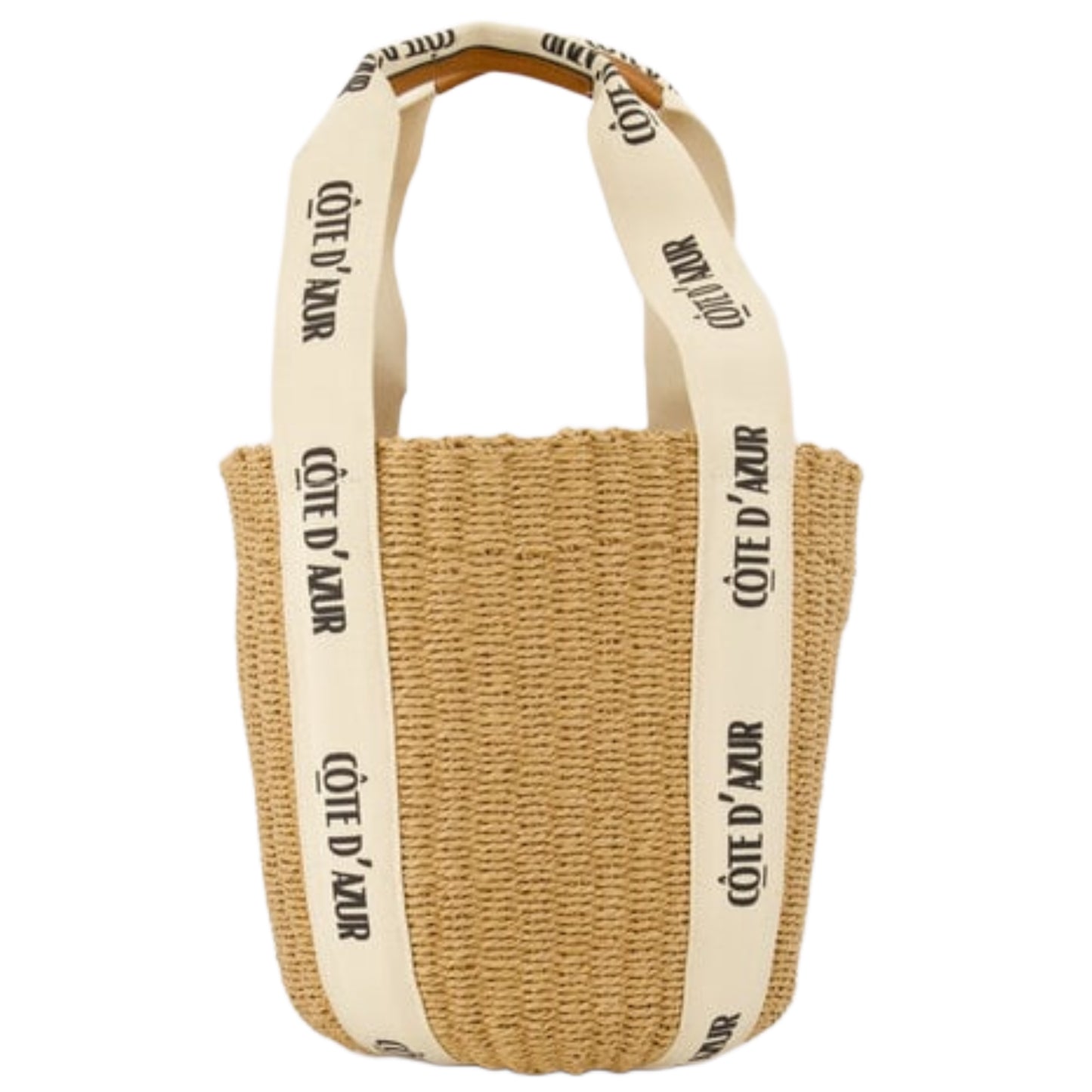 Cote D'Azure Tas Raffia Leer Cognac - Peet kleding