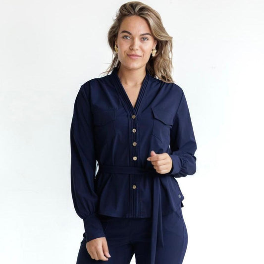 Triple Nine - Travel Blouse Megan Navy - 5926 - Peet kleding