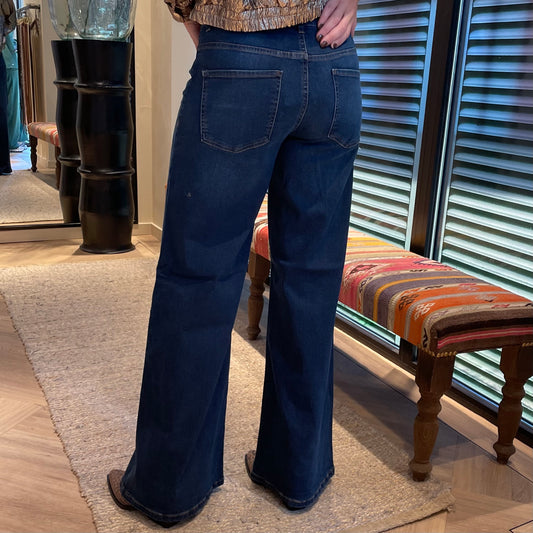 Ichi Jeans Twiggy Wide Dark Blue - Peet kleding