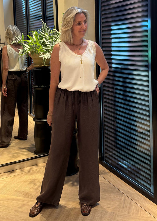 Top Anne Silk Offwhite - Peet kleding
