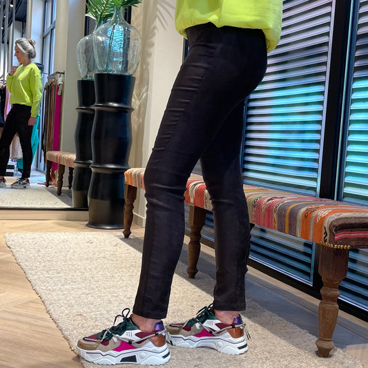 Blue Fire Donna Skinny Suedine Donkergrijs - Peet kleding