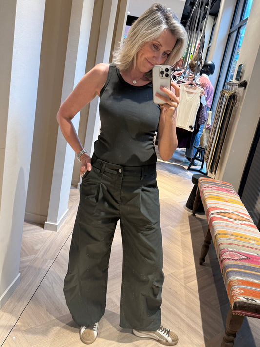 With Black Track Pant Nightgreen - Peet kleding