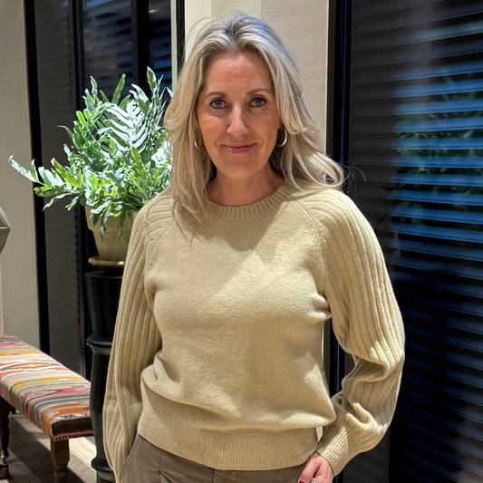 Yaya Rib Sweater Olijf - Peet kleding