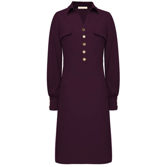 Triple Nine - Travel Jurk Melin Aubergine - 51810 - Peet kleding