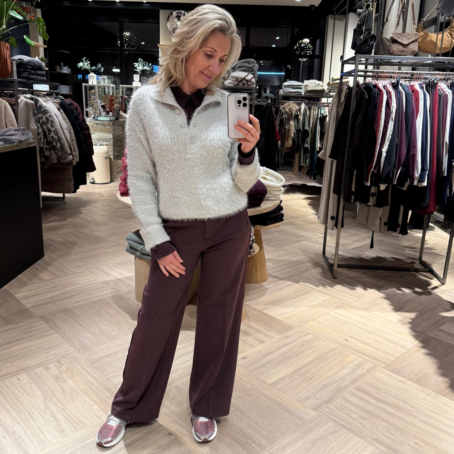 Yaya Sweater Fluffy Grijs - Peet kleding