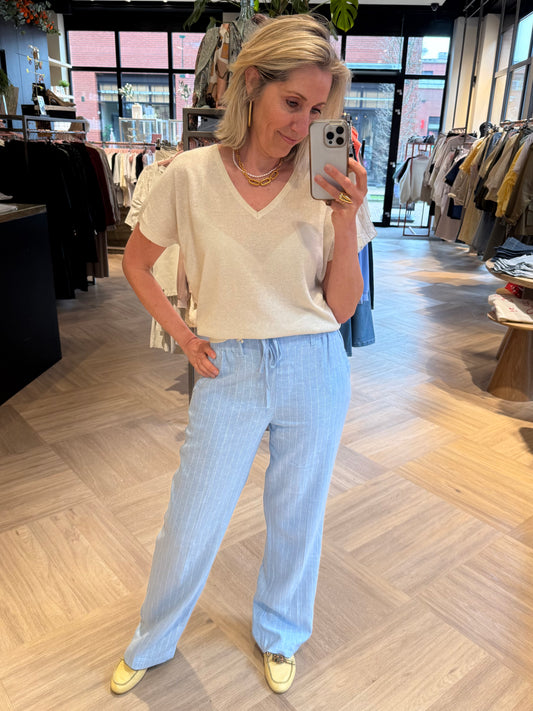 Red Button Top Jerry Ecru - Peet kleding