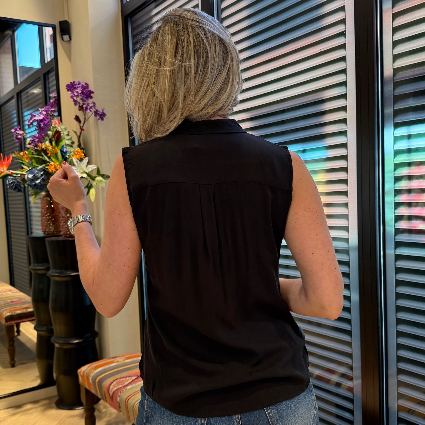 Ichi Blouse Vera Zwart - Peet kleding