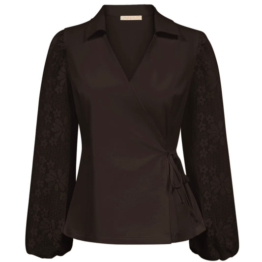 Triple Nine - Travel Top Mylene Donkerbruin - 6925 - Peet kleding