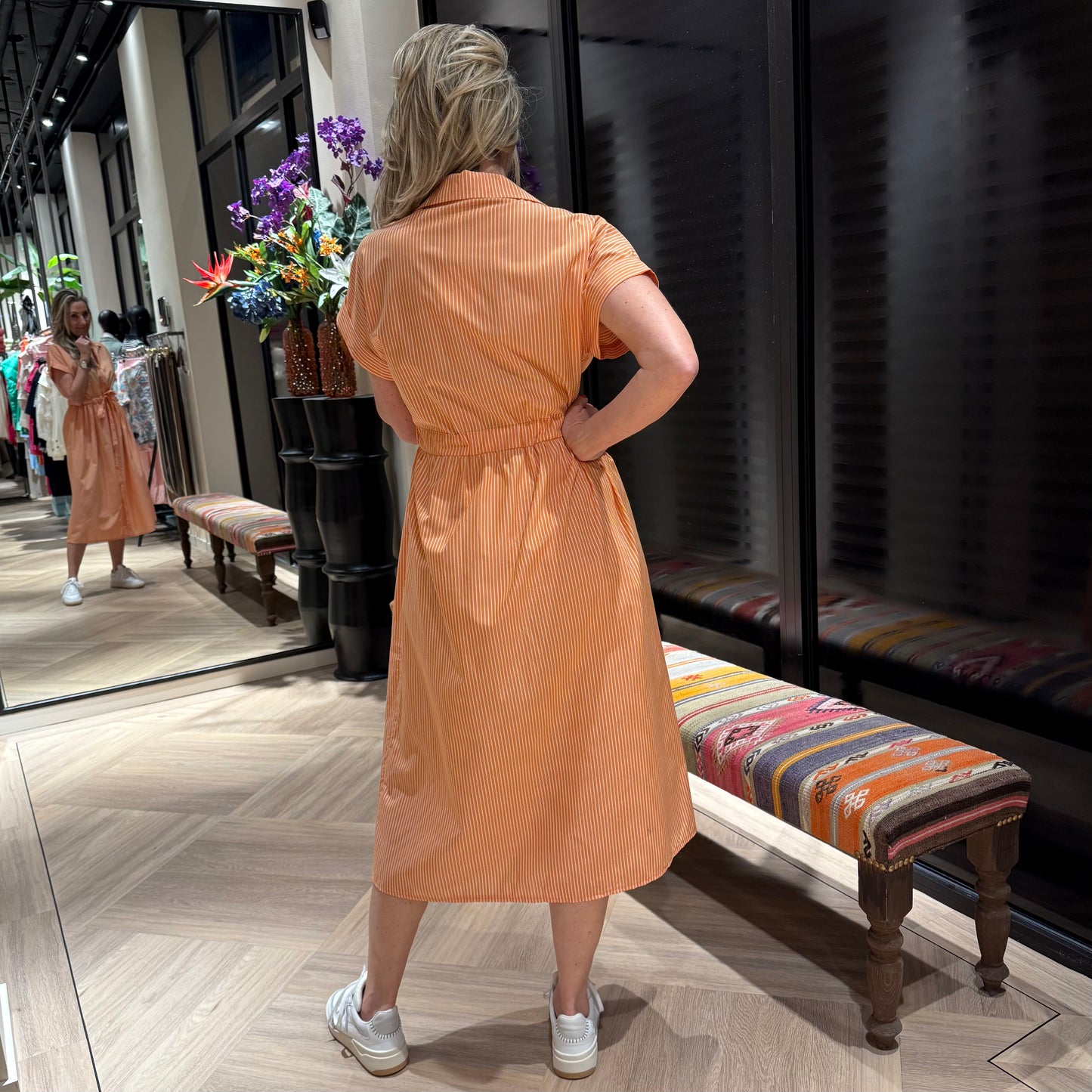 Jurk Côte d'Azur Streep Oranje - Peet kleding