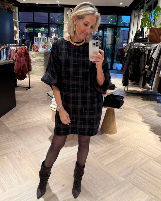 Jurk Roos Zwart Donkerbruin