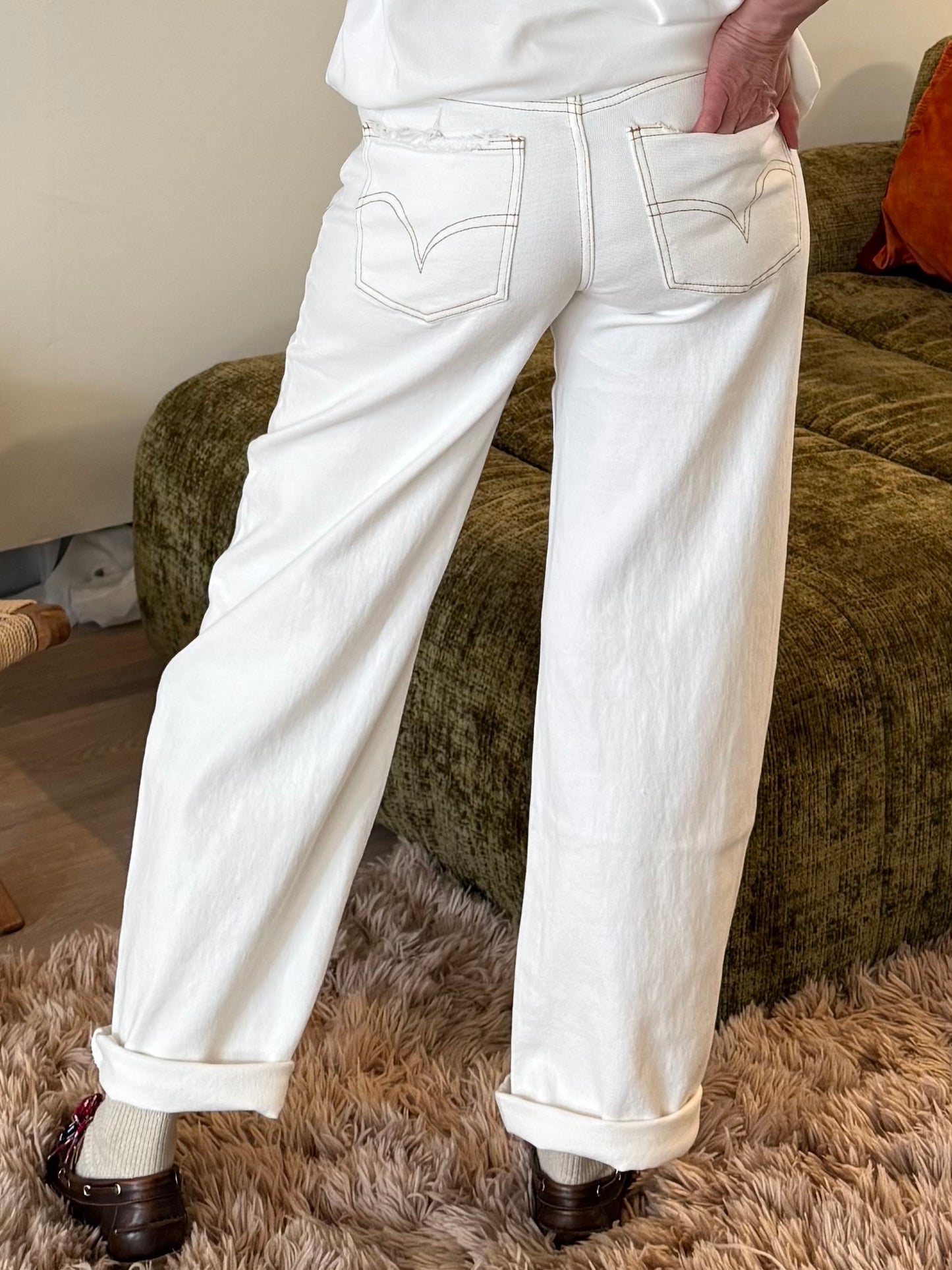 Barrel Jeans Beau Offwhite - Peet kleding