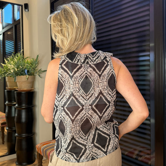 Top Vara Print Zwart - Peet kleding