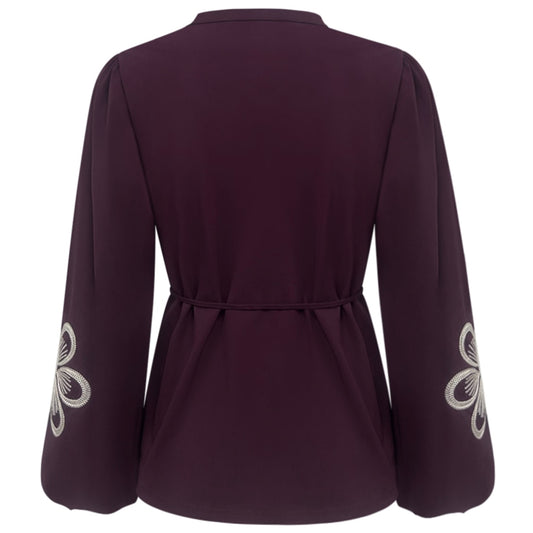 Triple Nine - Travel Blouse Simone Aubergine - 5923 - Peet kleding