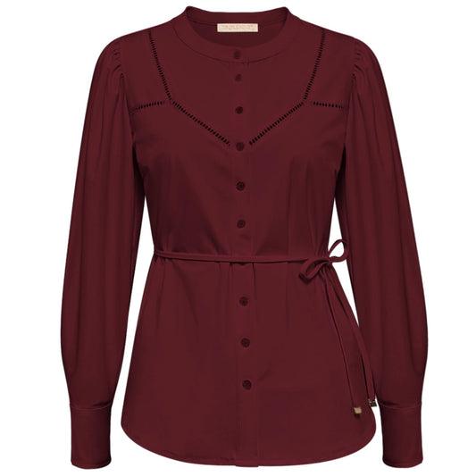 Triple Nine - Travel Blouse Ajour Bordeaux - 5925 - Peet kleding