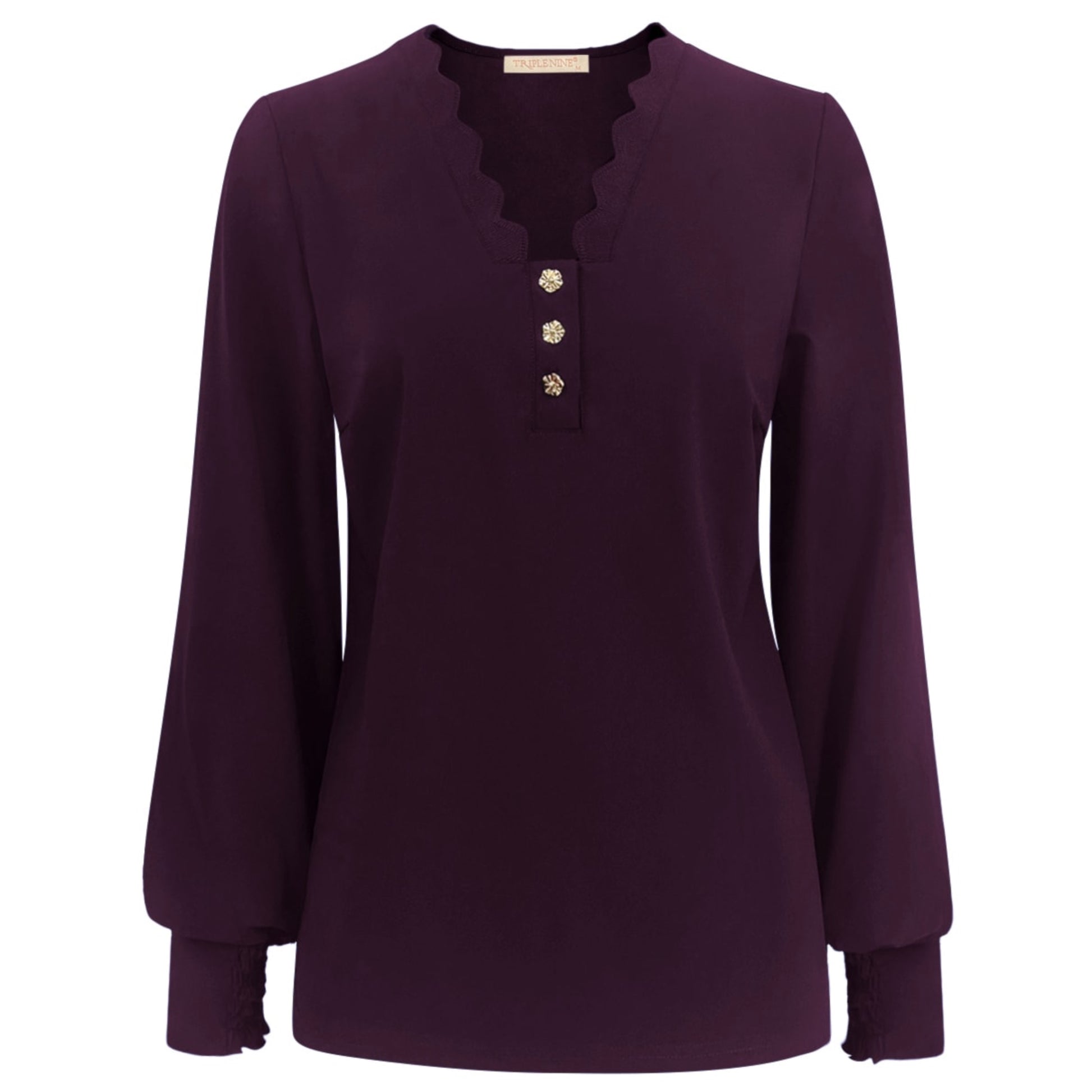 Triple Nine - Travel Top Laura Aubergine - 6933 - Peet kleding