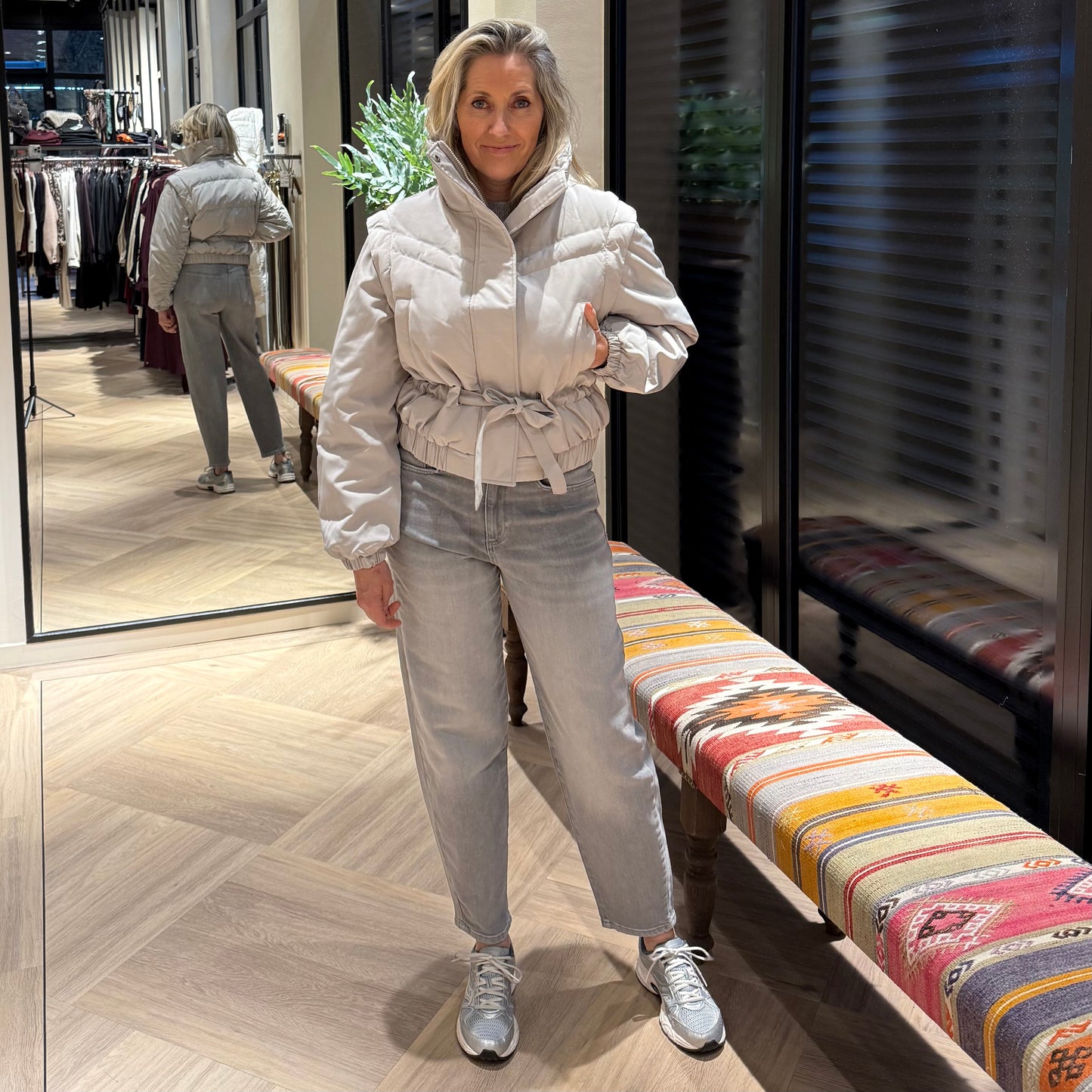 Yaya Cropped Jacket Lichtgrijs - Peet kleding