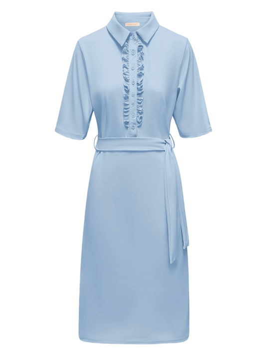 Triple Nine Travel Jurk Anne Lichtblauw - 51825 - Peet kleding
