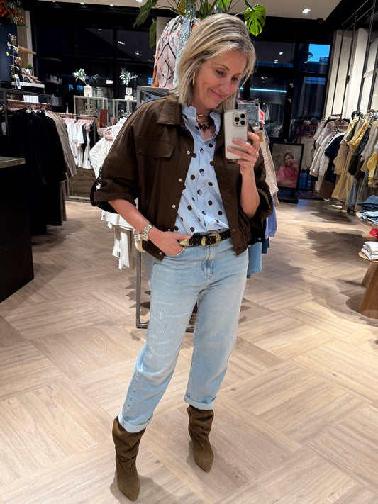 Ambika Blouson Emma Donkerbruin - Peet kleding