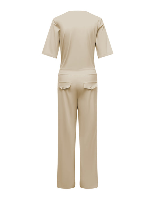 Triple Nine Travel Jumpsuit Mila Beige - 51908 - Peet kleding