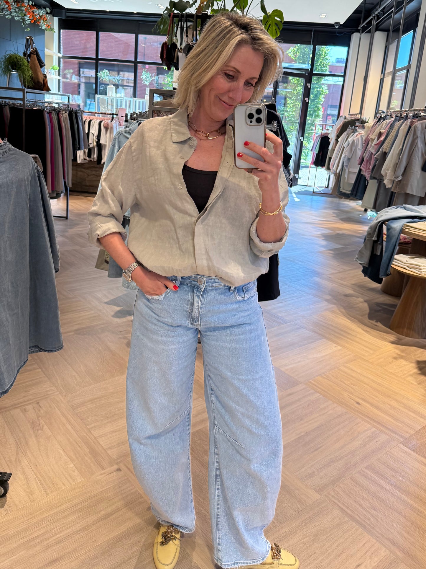 Blouse Linnen Suus Zand - Peet kleding
