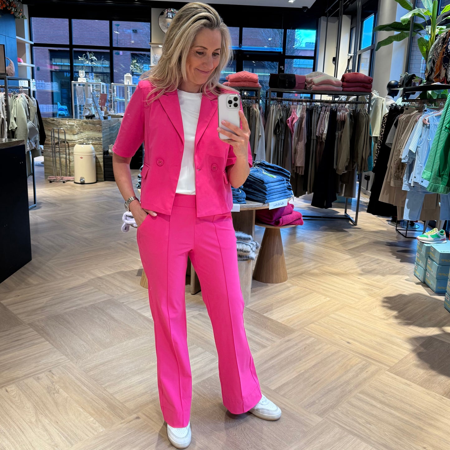 Triple Nine - Travel Broek Fleur Fuchsia - 2301 - Peet kleding