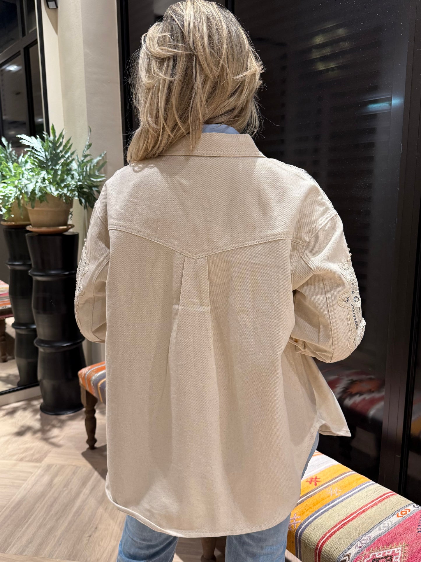 Jack Embroid Ecru - Peet kleding