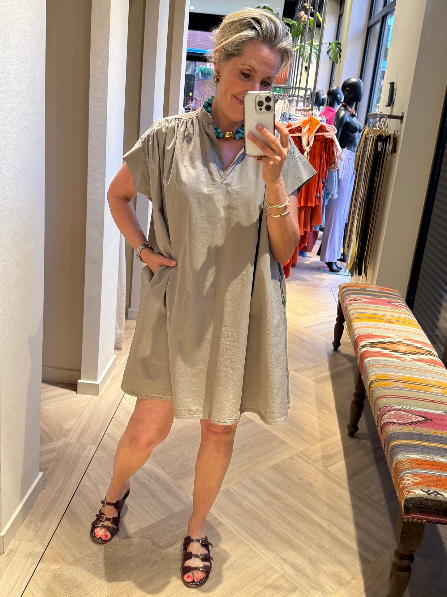 Jurk Katoo Cotton Taupe - Peet kleding