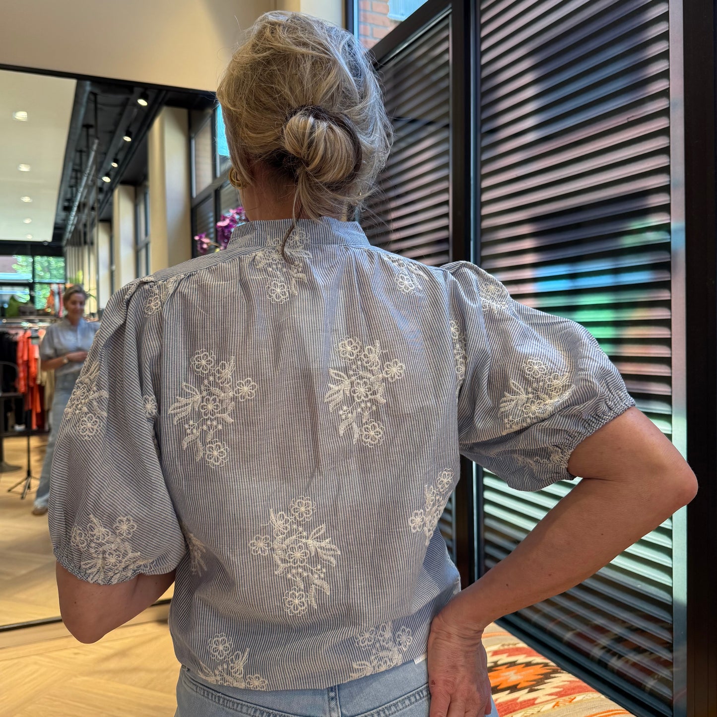 Blouse Flow Blauw Wit - Peet kleding