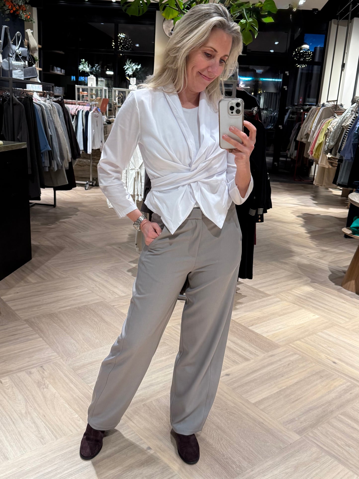 Wikkelblouse Sannie Wit - Peet kleding