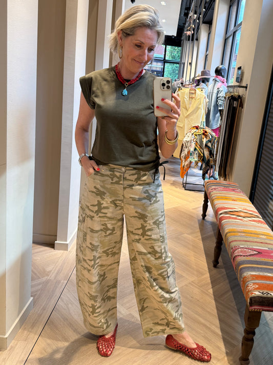 Ambika Broek Caby Army Zachtgroen - Peet kleding