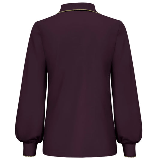 Triple Nine - Travel Top Raphaella Aubergine - 6929 - Peet kleding