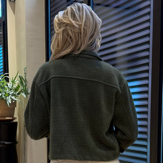 Vest Josje Fluffy Army Groen - Peet kleding