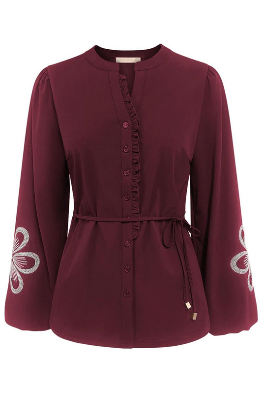 Travel Blouse Simone Bordeaux - 5923 - Peet kleding