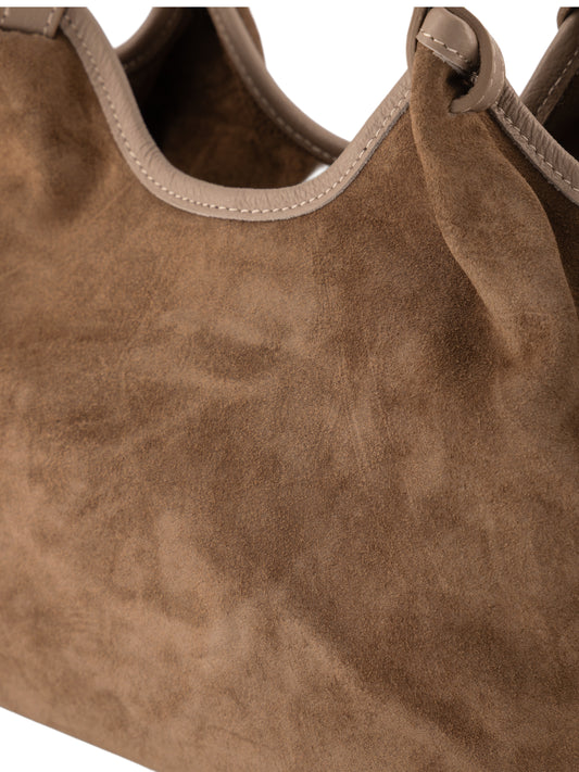 Tas Lou Medium Suede Taupe - Peet kleding