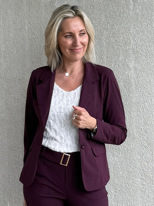 Triple Nine - Travel Blazer Francis Aubergine - 3101 - Peet kleding