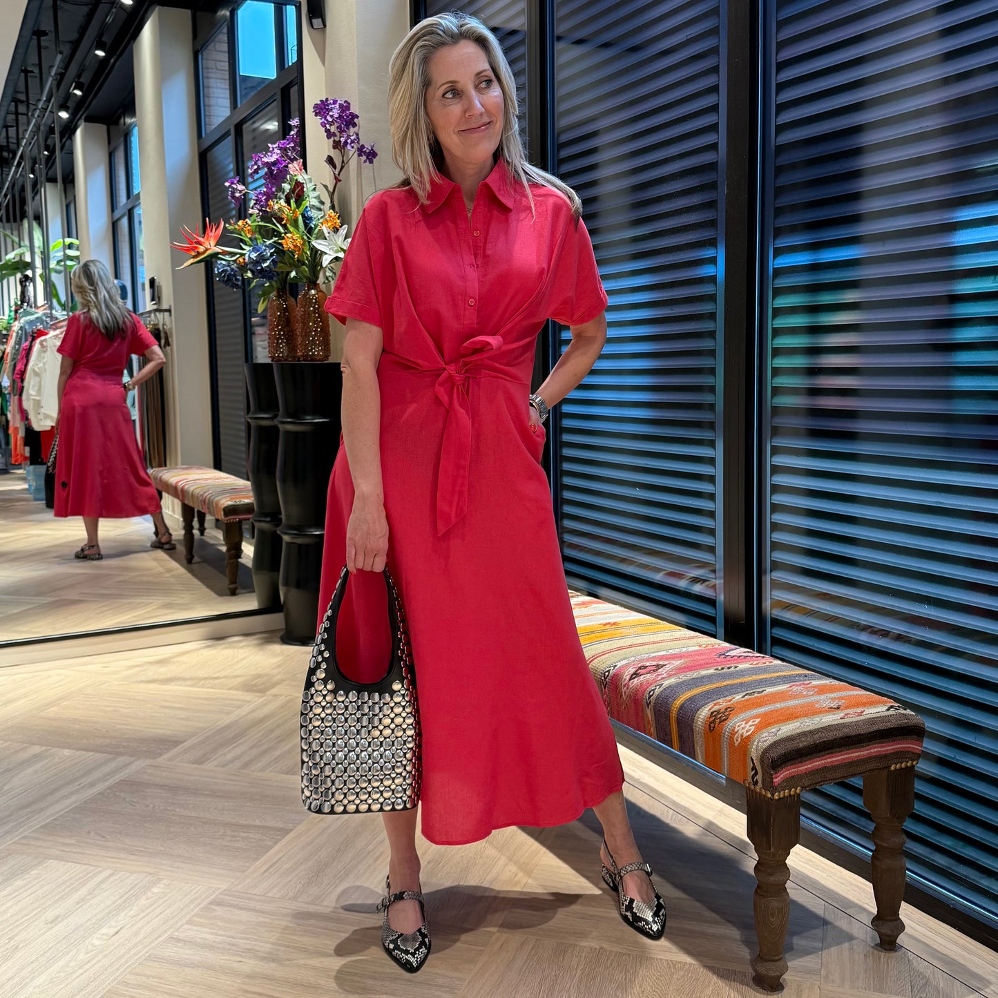 Azzurro Jurk Denia Cerise - Peet kleding