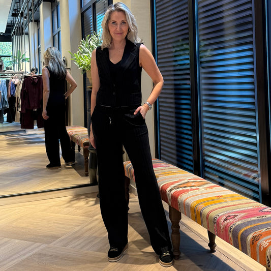 Red Button Colette Pinstripe Zwart - Peet kleding