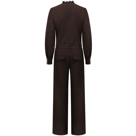 Triple Nine - Travel Jumpsuit Milana Donkerbruin - 51907 - Peet kleding