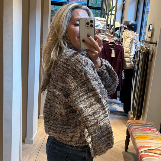 Yaya Boucle Jasje Met Franjes - Peet kleding