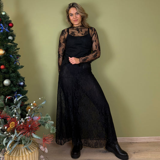 Ambika Top Kant Zwart - Peet kleding